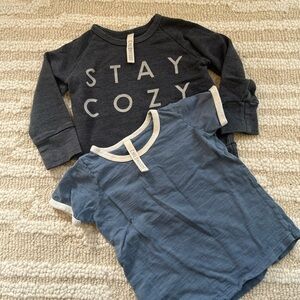 Childhoods clothing 18-24 months set Stay Cozy Long Sleeve and Blue T-Shirt Set